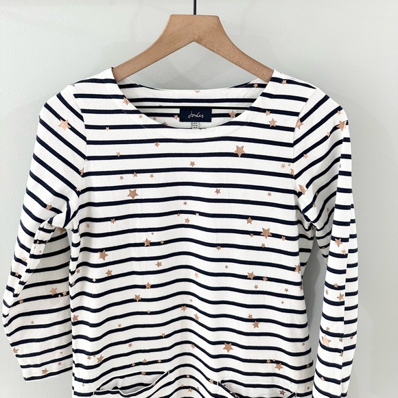 Joules Quinn Tunic Rose Gold Star Stripe Size 4 - Picture 4 of 7